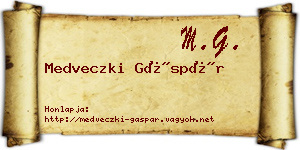 Medveczki Gáspár névjegykártya